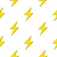 Lightning or thunderbolt pattern on the white background. Seamless pattern vector. vector