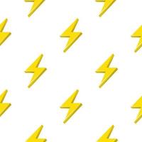 Lightning or thunderbolt pattern on the white background. Seamless pattern vector. vector