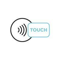 NFC touch payment vector outline Icon.