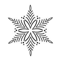 Hand drawn vector icon Snowflake. Christmas calligraphic in trendy flat style isolated on white background. Xmas snow icon illustration