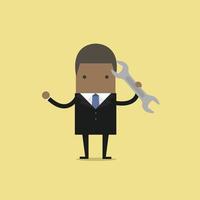 African businessman with a spanner. vector