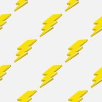 Lightning or thunder sign symbol pattern on the white background. Seamless vector. vector