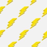 Lightning or thunder sign symbol pattern on the white background. Seamless vector. vector