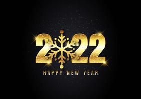 Glittery Happy New Year background with snowflake design vector