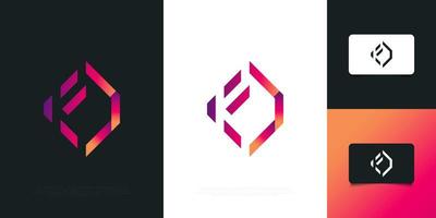 Modern and Abstract Letter F Logo Design in Colorful Gradient in Papercut Style. Graphic Alphabet Symbol for Corporate Business Identity vector
