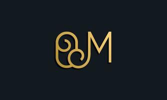 Luxury fashion initial letter OM logo. vector