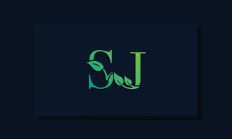 Minimal leaf style Initial SJ logo vector