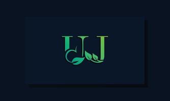 Minimal leaf style Initial UJ logo vector