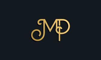 logotipo de mp de letra inicial de moda de lujo. vector