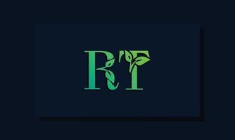 Minimal leaf style Initial RA logo. vector