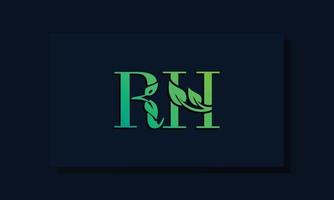 Minimal leaf style Initial RA logo. vector