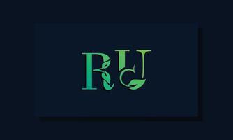 Minimal leaf style Initial RA logo. vector
