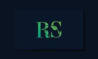 Minimal leaf style Initial RA logo. vector