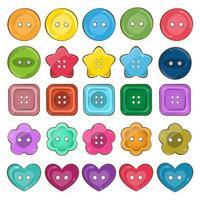 Vector set of cute bright colorful vector buttons.