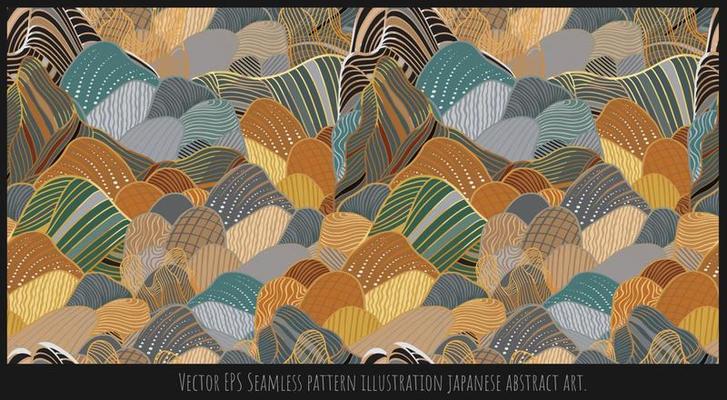 Vector EPS Seamless pattern illustration japanese abstract art