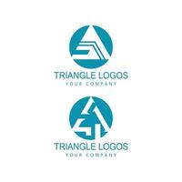 inspiración de diseño de logotipo de cadena triangular futurista vector