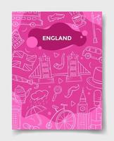 england or english country nation with doodle style for template of banners, flyer, books, and magazine cover vector