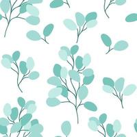 Eucalyptus twigs seamless pattern vector illustration