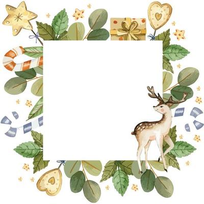 Christmas frame vector illustration set