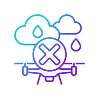 Dont fly when heavy rain gradient linear vector manual label icon