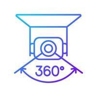 Full camera rotation gradient linear vector manual label icon