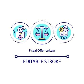 Fiscal offence law concept icon vector