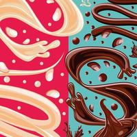 chocolate milk splashes vector