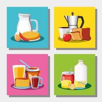 breakfast different menu vector