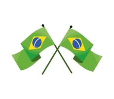 brazil flags crossed vector