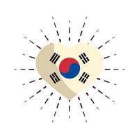 korean flag in heart vector