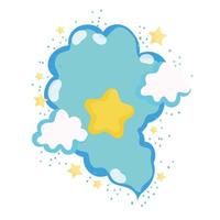 soft cloud stars weather vector