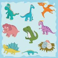 dinosaur character set vector