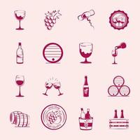 set of wine drink vector