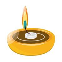 burning candle ornament vector