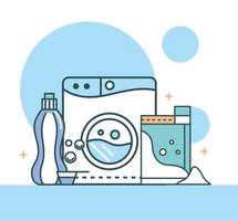 laundry machine and detergent vector