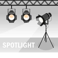 hanging or tripod spotlights vector