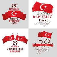 turkey national day set vector