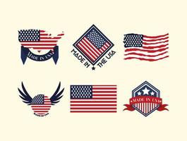 made in USA set vector