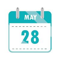calendario con fecha 18 de mayo vector
