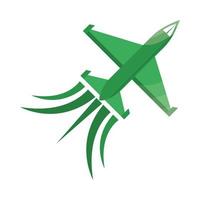 avion volador verde vector