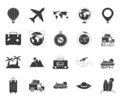 silhouette of time travel icons vector