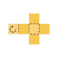 template for paper cube vector
