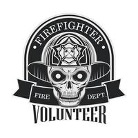 firefighter volunteer vintage vector