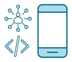 smartphone coding connection vector