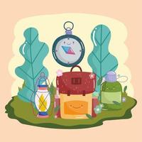 cute camping vacation vector