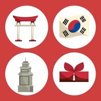 korean culture set vector