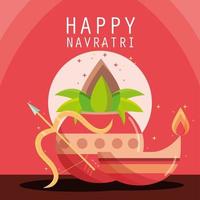 navratri feliz festivo indio vector