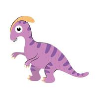 parasaurolophus dinosaur cartoon vector