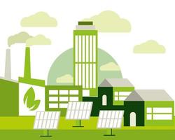 green ecology cityscape vector