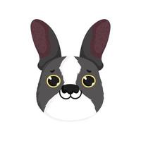 french bulldog face vector